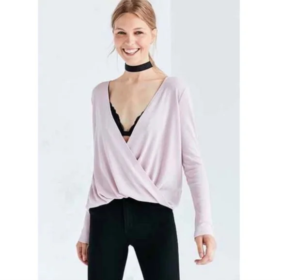 Urban Outfitters Project Social T grey waffle knit long sleeve top size … - Picture 6 of 9